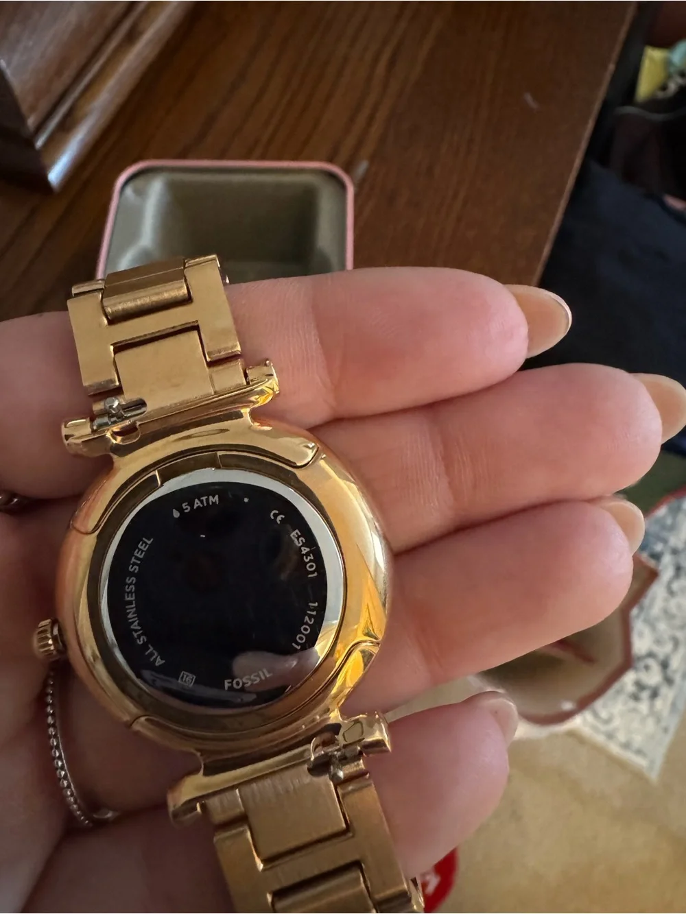 Fossil Rose Gold Women's Crystal Accent Bracelet Watch